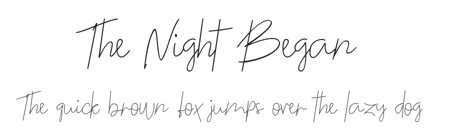 The Night Began — Script Handwritten Font