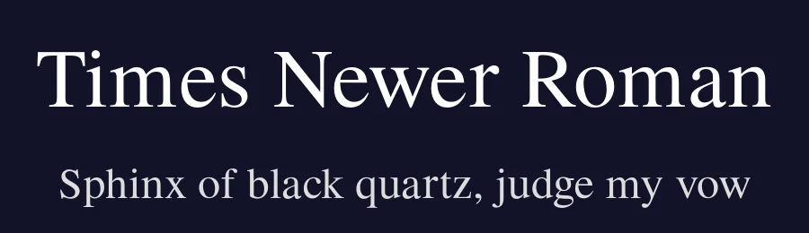 Times Newer Roman by MSCHF — Serif Font — thumbnail 2