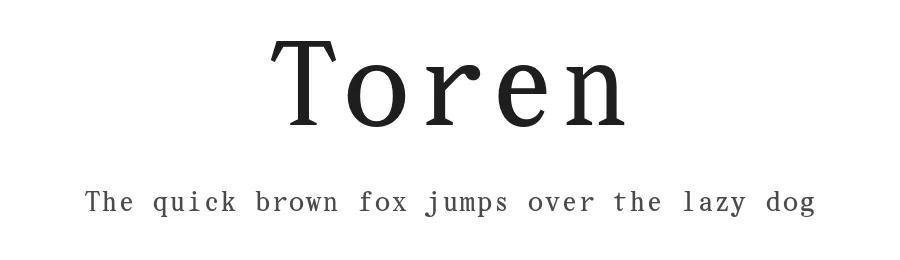 Toren by Eli Heuer — Serif Font