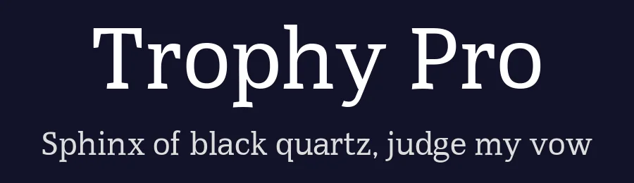 Trophy Pro by Claudia Ashly Brenan Alexandra Rafael — Serif Font — thumbnail 2