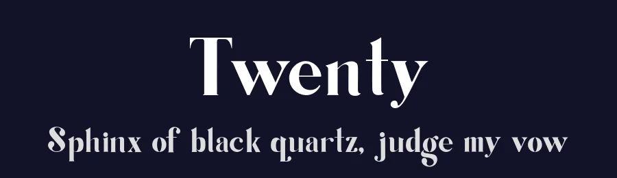 Twenty by Denee Wall — Serif Font — thumbnail 2