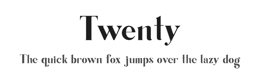 Twenty by Denee Wall — Serif Font