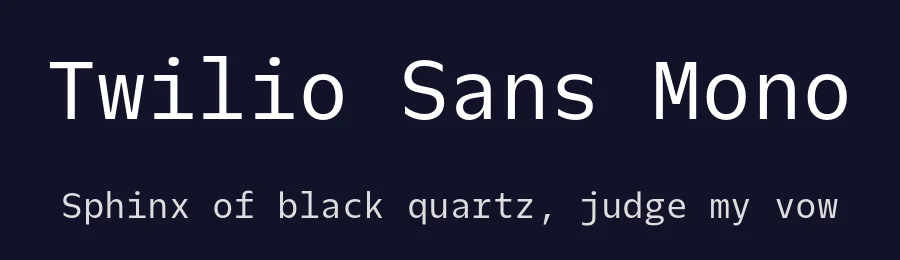 Twilio Sans Mono by Lucas Sharp and Huw Williams — Sans Serif Font — thumbnail 2