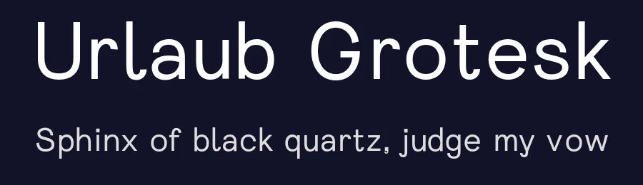 Urlaub Grotesk by Jonas Schneider — Sans Serif Font — thumbnail 2