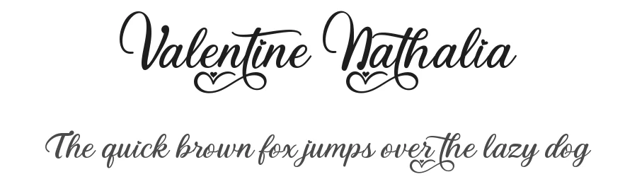 Valentine Nathalia by Yoga Letter 2026 (Isroni Yoga Prasetya) — Script Handwritten Font