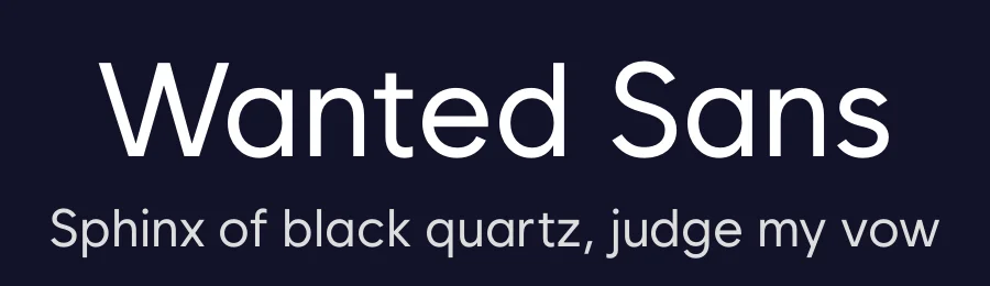 Wanted Sans by Original Design by Kil Hyung-jin and Kang Hanbin, Wanted Lab, Inc; Hangeul from Source Han Sans by Jang Soo-young and Ka — Sans Serif Font — thumbnail 2