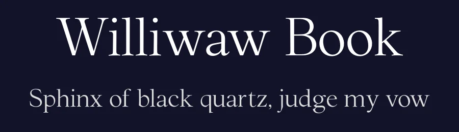 Williwaw Book by Stephen T. French — Serif Font — thumbnail 2