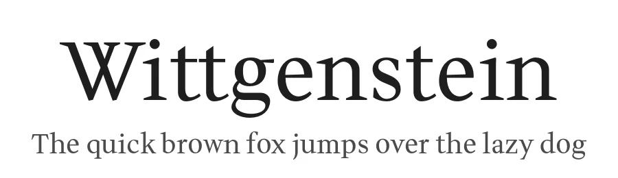 Wittgenstein by Jörg Drees — Serif Font