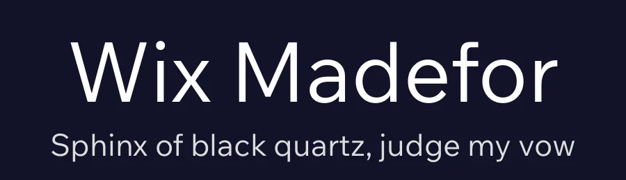 Wix Madefor by Dalton Maag Ltd — Sans Serif Font — thumbnail 2