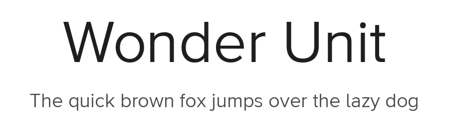 Wonder Unit by Charles Forman — Sans Serif Font