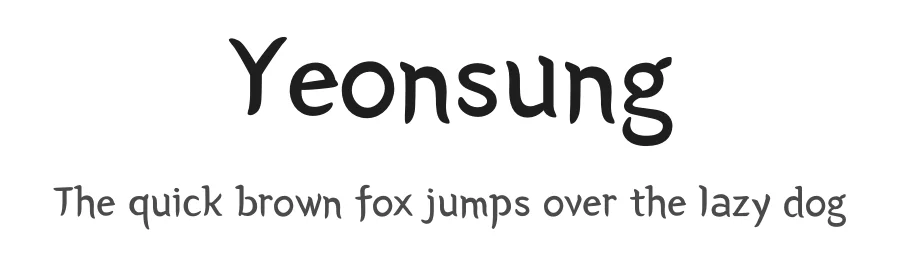 Yeonsung by Bongjin Kim; Myungsoo Han; Jaehyun Keum; Jihee Min; Dokyung Lee; Chorong Kim; Jooyeon Kang; Sang-a Kim; — Script Handwritten Font