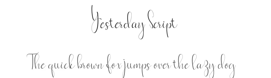 Yesterday Script by Sukjana Almunandar — Script Handwritten Font