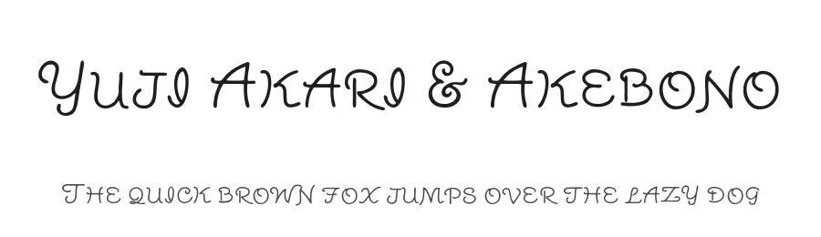 Yuji Akari & Akebono by Kataoka Yuji — Script Handwritten Font
