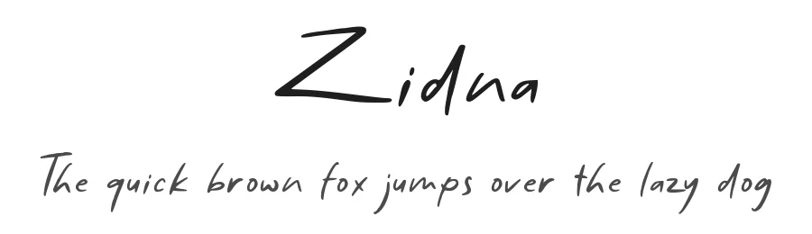 Zidna by Muhammad Zulfani — Script Handwritten Font