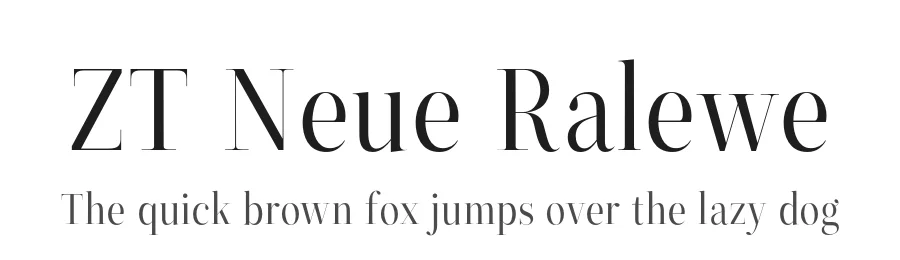 ZT Neue Ralewe by Zelowtype — Serif Font
