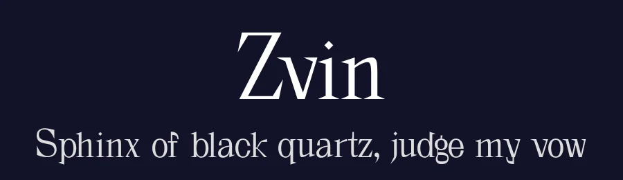 Zvin by Ivan Tsanko — Serif Font — thumbnail 2