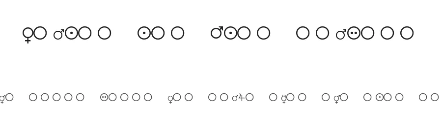 Female and Male Symbols by Curtis Clark — Dingbats Font