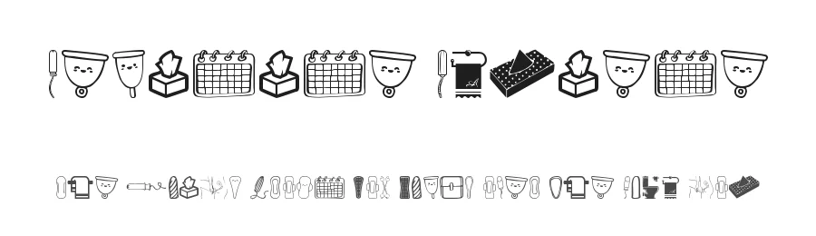 Feminine Hygiene by Woodcutter — Dingbats Font