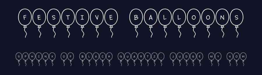 Festive Balloons by Brittney Murphy Design — Decorative Font — thumbnail 2
