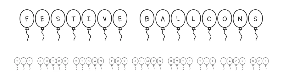 Festive Balloons by Brittney Murphy Design — Decorative Font