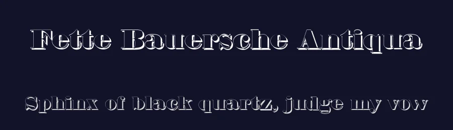 Fette Bauersche Antiqua by Peter Wiegel — Serif Font — thumbnail 2