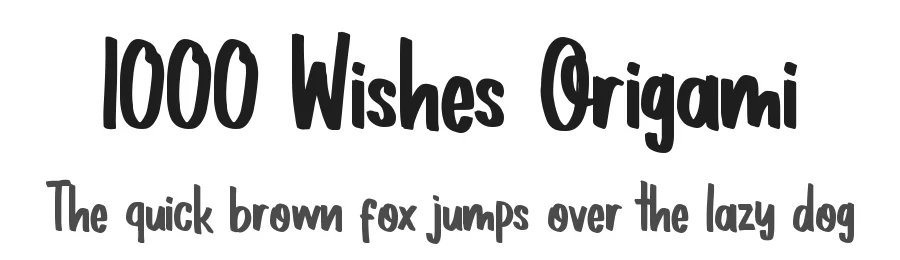 1000 Wishes Origami by Dimas  Prasetyo — Sans Font