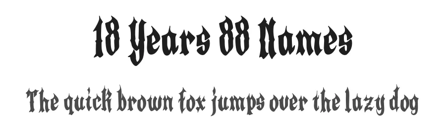 18 Years 88 Names by Woodcutter Manero β Script Font