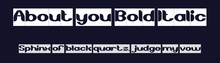 About you Bold Italic by http://www.dafont.com/wino-s-kadir.d2209 — Display Font — thumbnail 2