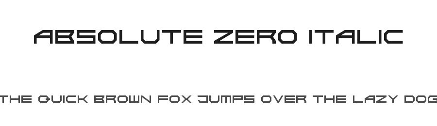 Absolute Zero Italic by Darrell Flood — Display Font