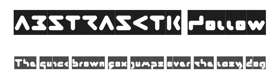 ABSTRASCTIK Hollow by http://www.dafont.com/wino-s-kadir.d2209 โ Display Font