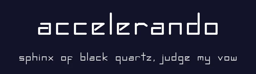 Accelerando by Ferag NicBhrde — Display Font — thumbnail 2