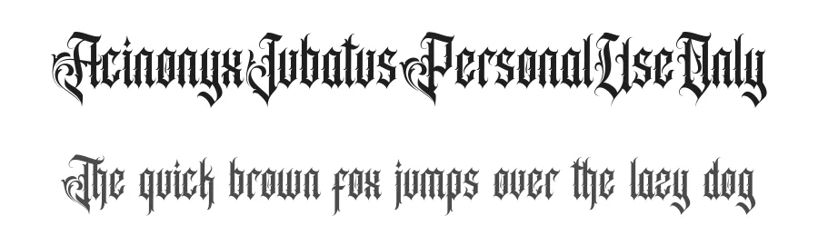 AcinonyxJubatusPersonalUseOnly by TypeAliens — Display Font