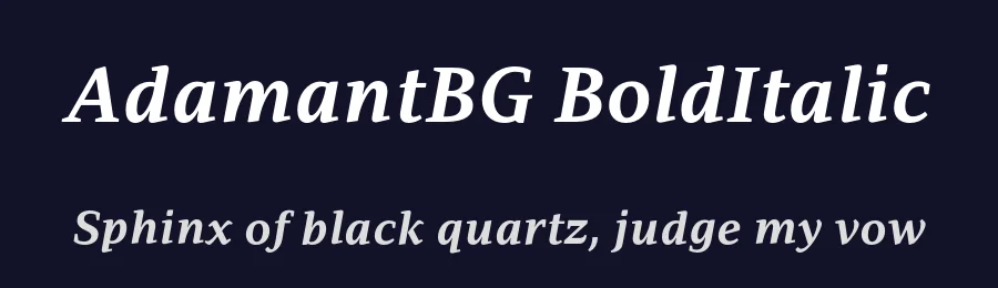 AdamantBG BoldItalic by Vedran Erakovic — Display Font — thumbnail 2