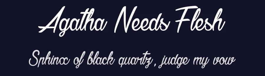Agatha Needs Flesh by dcoxy Medina Gregory — Script Font — thumbnail 2