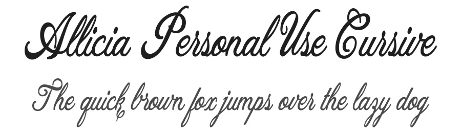 Allicia Personal Use Cursive by Billy Argel β Script Font