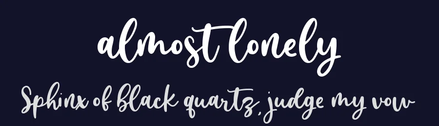 almost lonely by Muhamad Yusron  Billah — Script Font — thumbnail 2