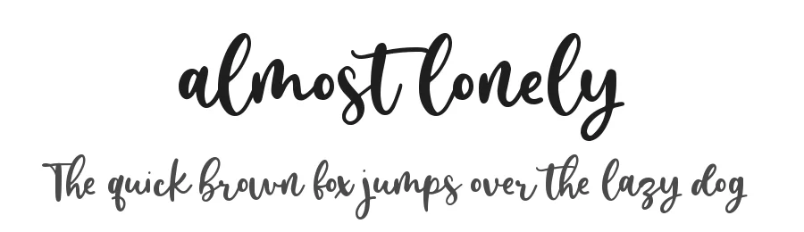 almost lonely by Muhamad Yusron  Billah — Script Font