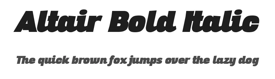 Altair Bold Italic by Francesco Canovaro — Display Font