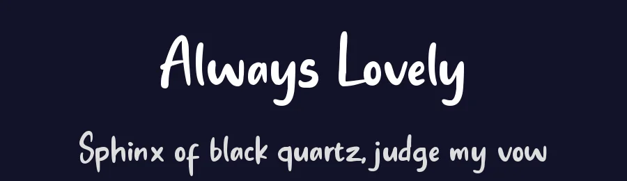 Always Lovely by Muhamad Yusron  Billah — Display Font — thumbnail 2