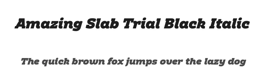 Amazing Slab Trial Black Italic by Francesco Canovaro — Serif Font