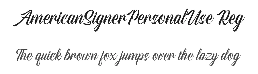 AmericanSignerPersonalUse Reg by Andika Setiawan β Script Font