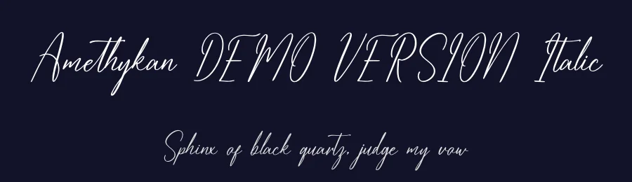 Amethykan DEMO VERSION Italic by Heru Utama Putra — Script Font — thumbnail 2