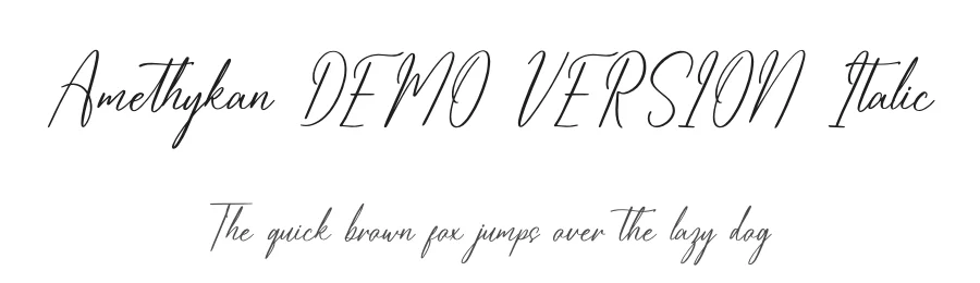 Amethykan DEMO VERSION Italic by Heru Utama Putra — Script Font
