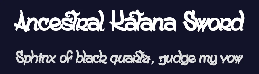 Ancestral Katana Sword by dcoxy Medina Gregory — Display Font — thumbnail 2
