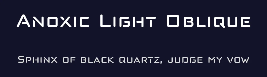 Anoxic Light Oblique by Fernando Haro — Display Font — thumbnail 2