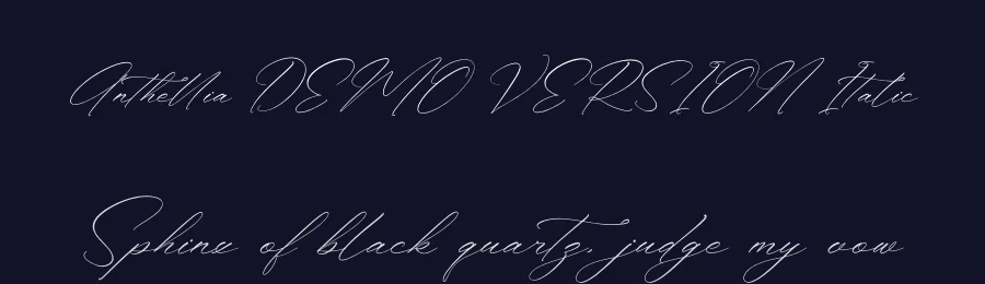Anthellia DEMO VERSION Italic by Heru Utama Putra — Script Font — thumbnail 2