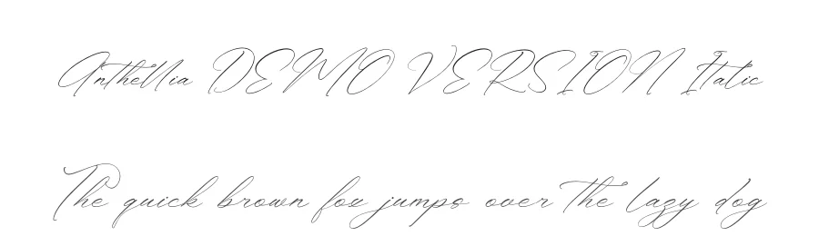 Anthellia DEMO VERSION Italic by Heru Utama Putra — Script Font