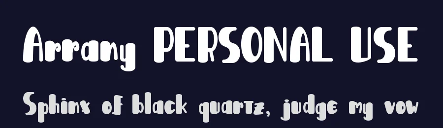 Arrany PERSONAL USE by Arkrist Letter — Display Font — thumbnail 2