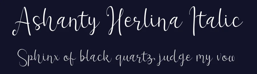 Ashanty Herlina Italic by Heru Utama Putra — Script Font — thumbnail 2