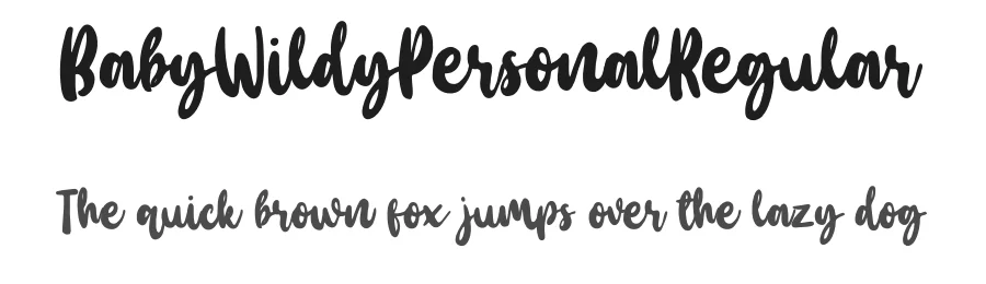 BabyWildyPersonalRegular by Andika Setiawan β Script Font